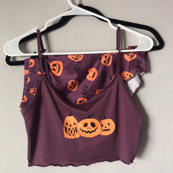 Cute pumpkin Halloween pajama coord lounge set - Picture 4 of 7